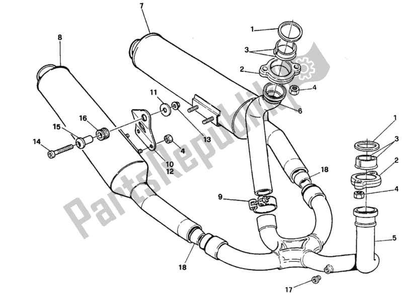 Wszystkie części do System Wydechowy Ducati Supersport 750 SS 1995